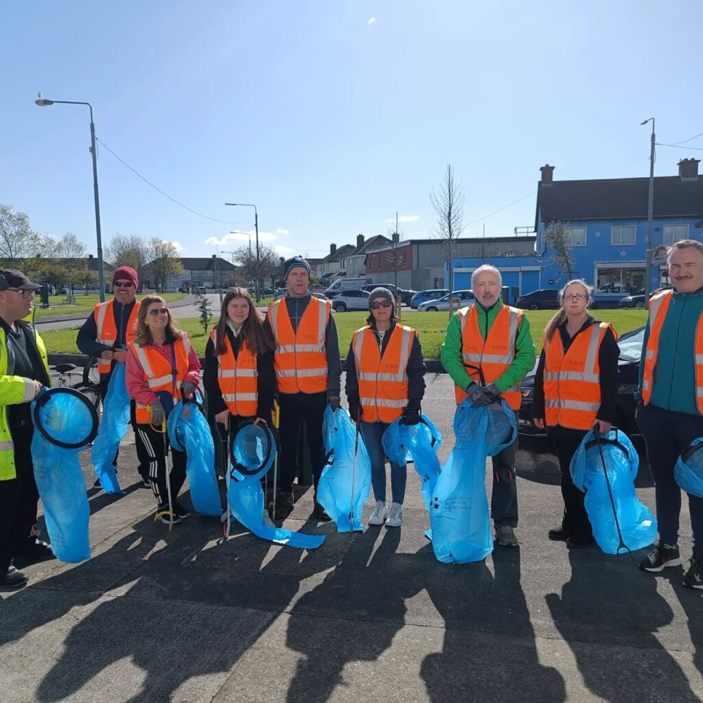 a series of pictures of the litter pick group on different days